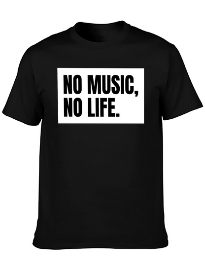 No Music No Life Black T-Shirt