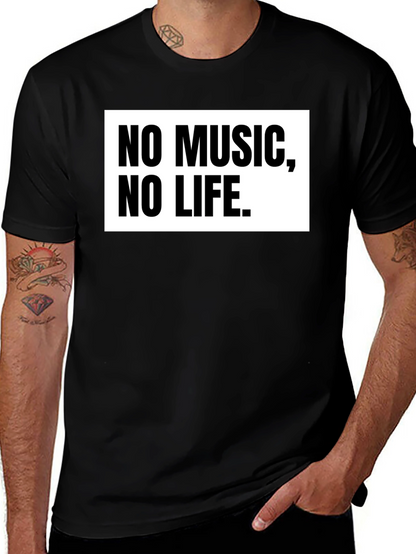 No Music No Life Black T-Shirt
