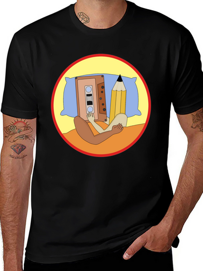 Cassette & Pencil Pillow T-Shirt