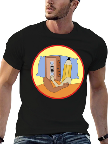 Cassette & Pencil Pillow T-Shirt