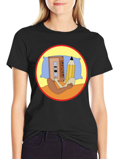 Cassette & Pencil Pillow T-Shirt