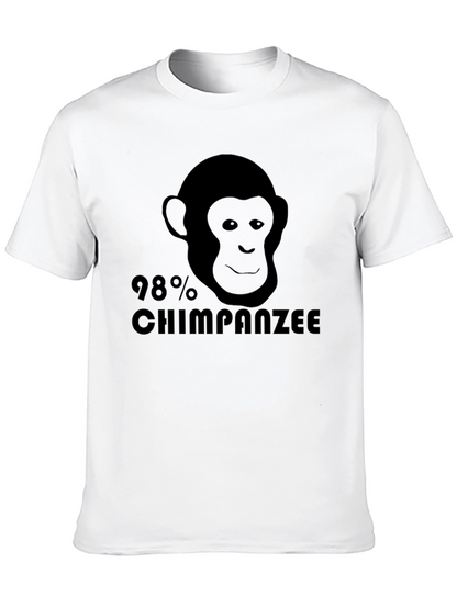 98% Chimpanzee Black Graphic Tee - Novelty T-Shirt
