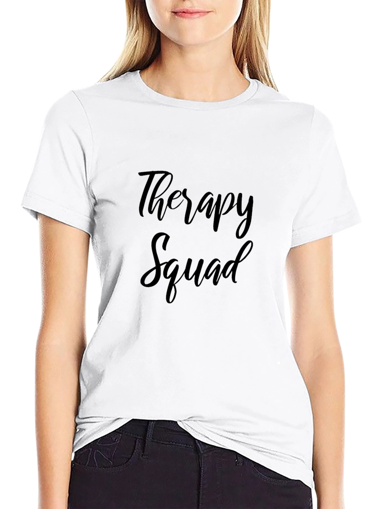 Therapy Squad Black Cotton T-Shirt