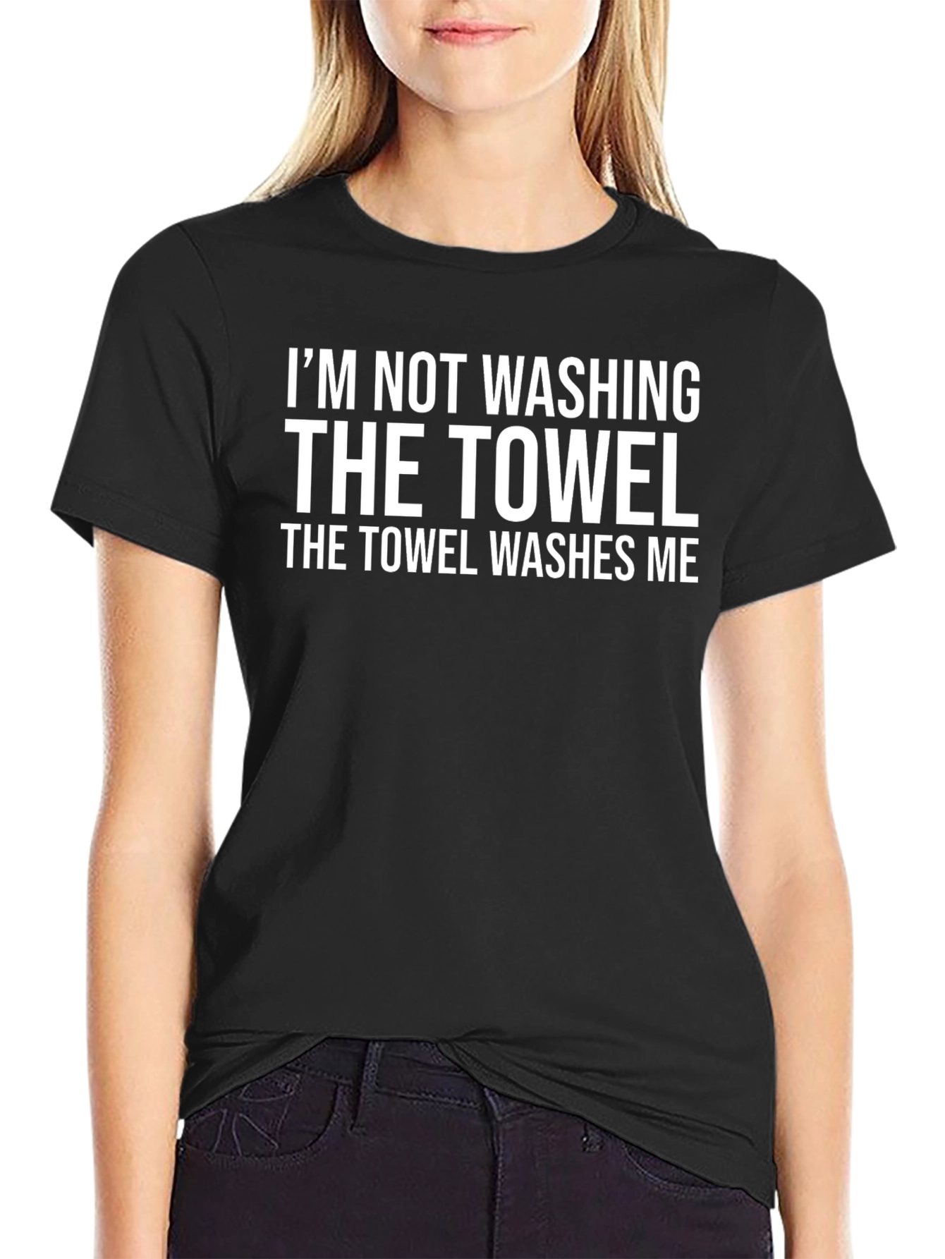 Funny Towel Washes Me Black T-Shirt