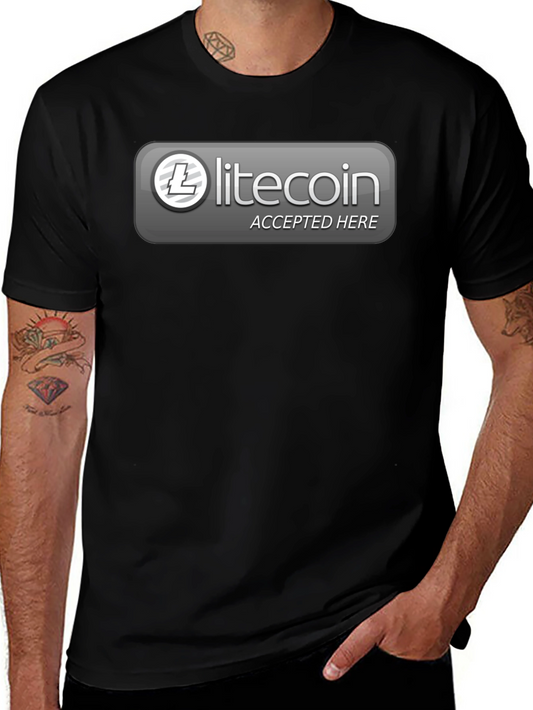 Litecoin Accepted Here Graphic Tee - Crypto T-Shirt