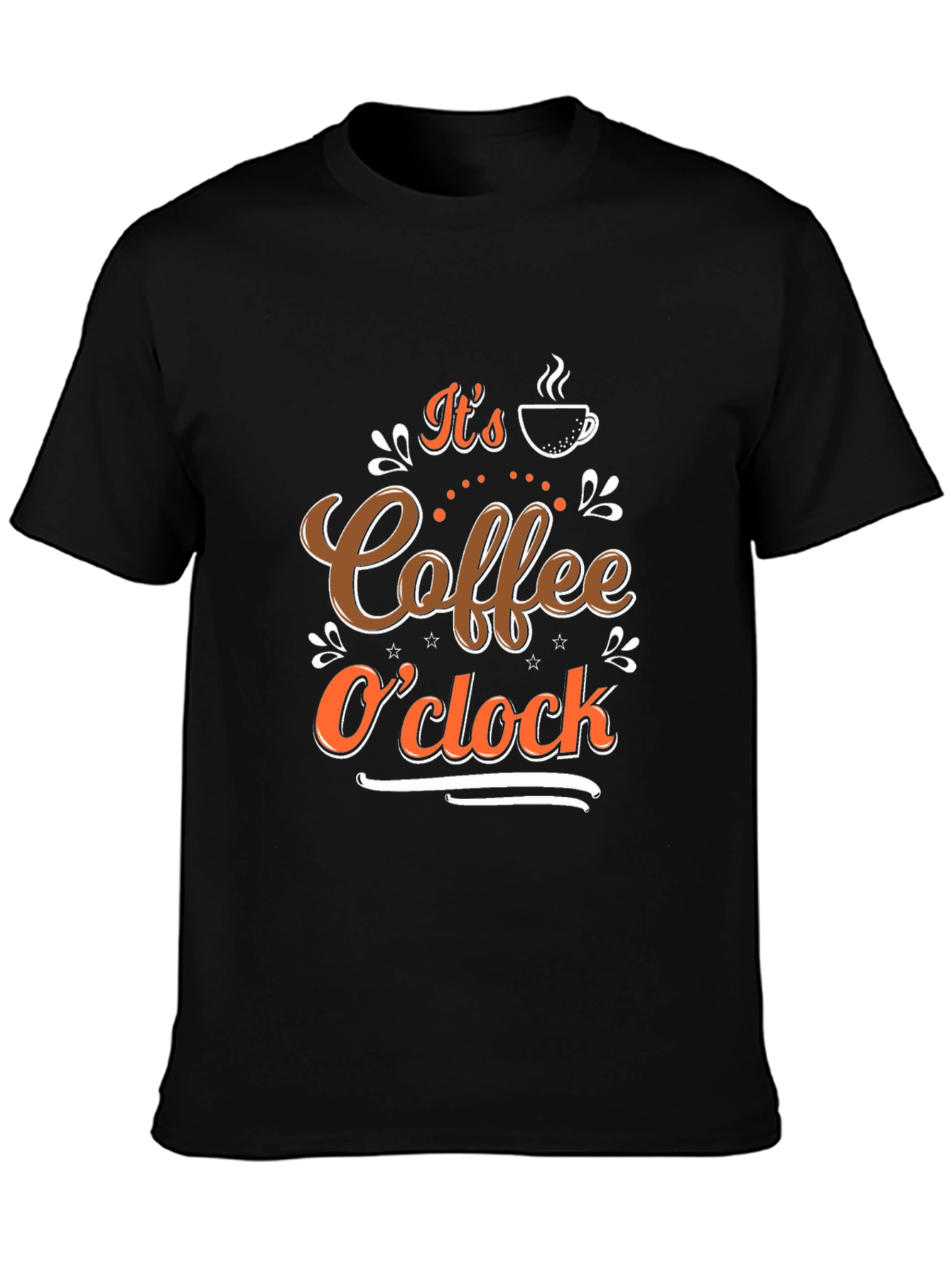 Coffee OClock Black T-Shirt - Brewtiful Design