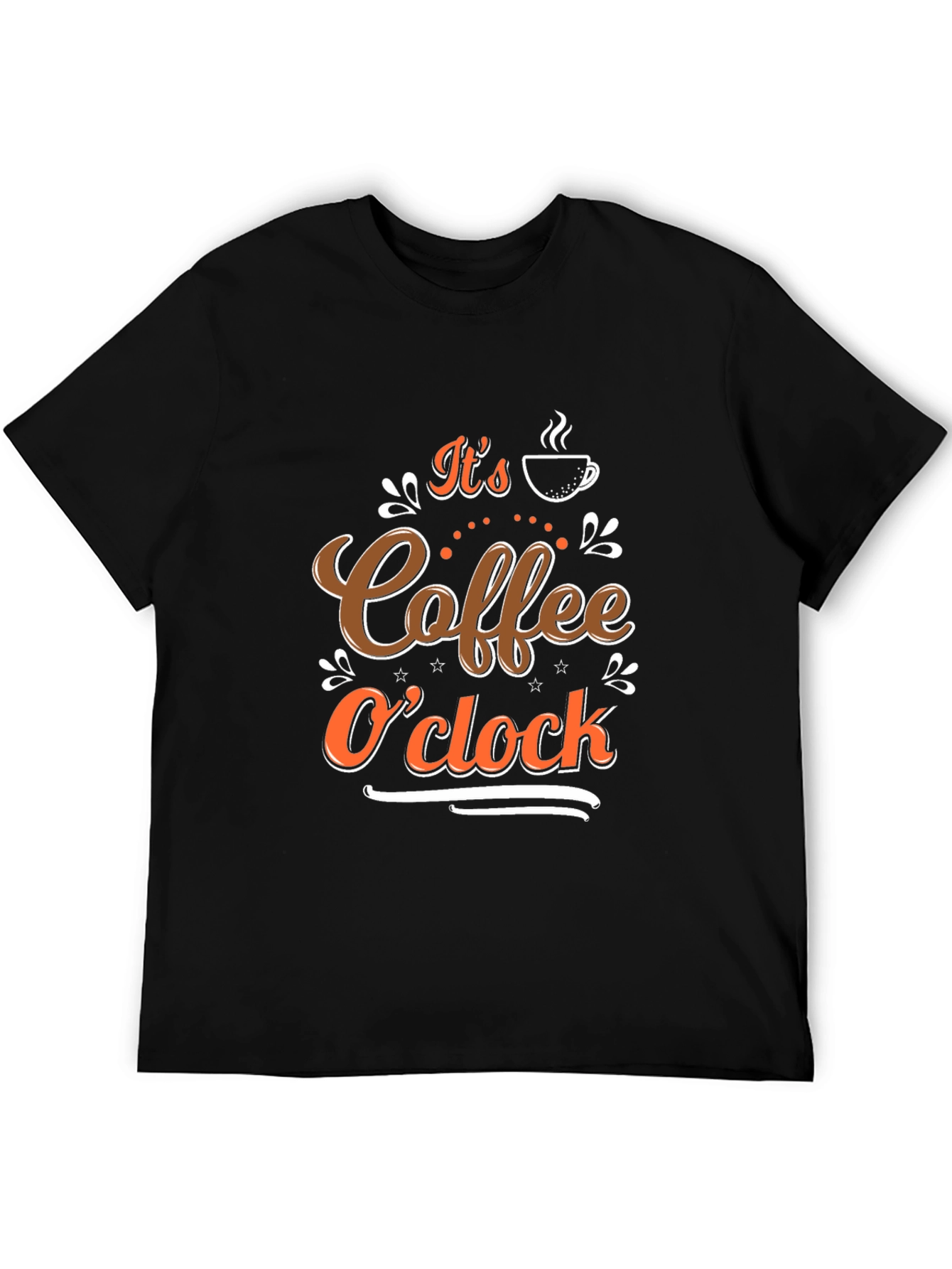 Coffee OClock Black T-Shirt - Brewtiful Design