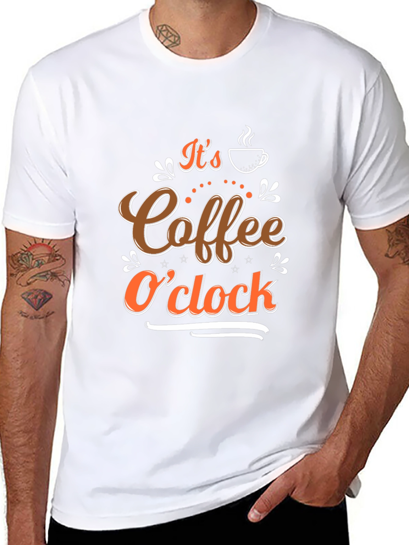 Coffee OClock Black T-Shirt - Brewtiful Design