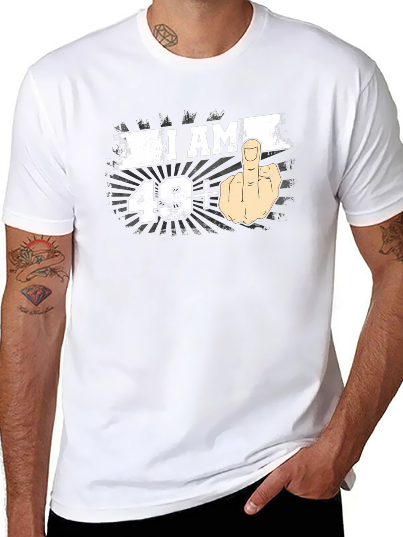 I AM 49+ Middle Finger T-Shirt