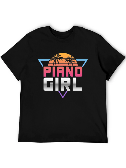 Piano Girl Retro Style T-Shirt