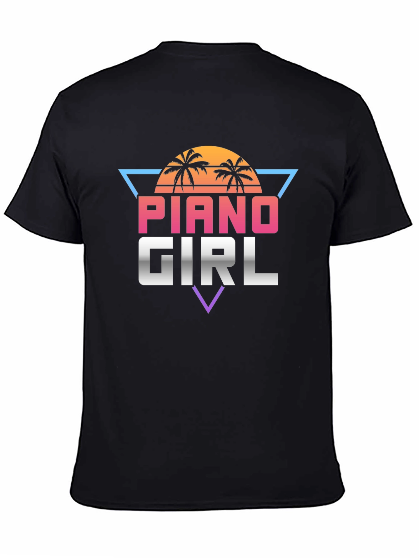 Piano Girl Retro Style T-Shirt