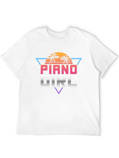 Piano Girl Retro Style T-Shirt