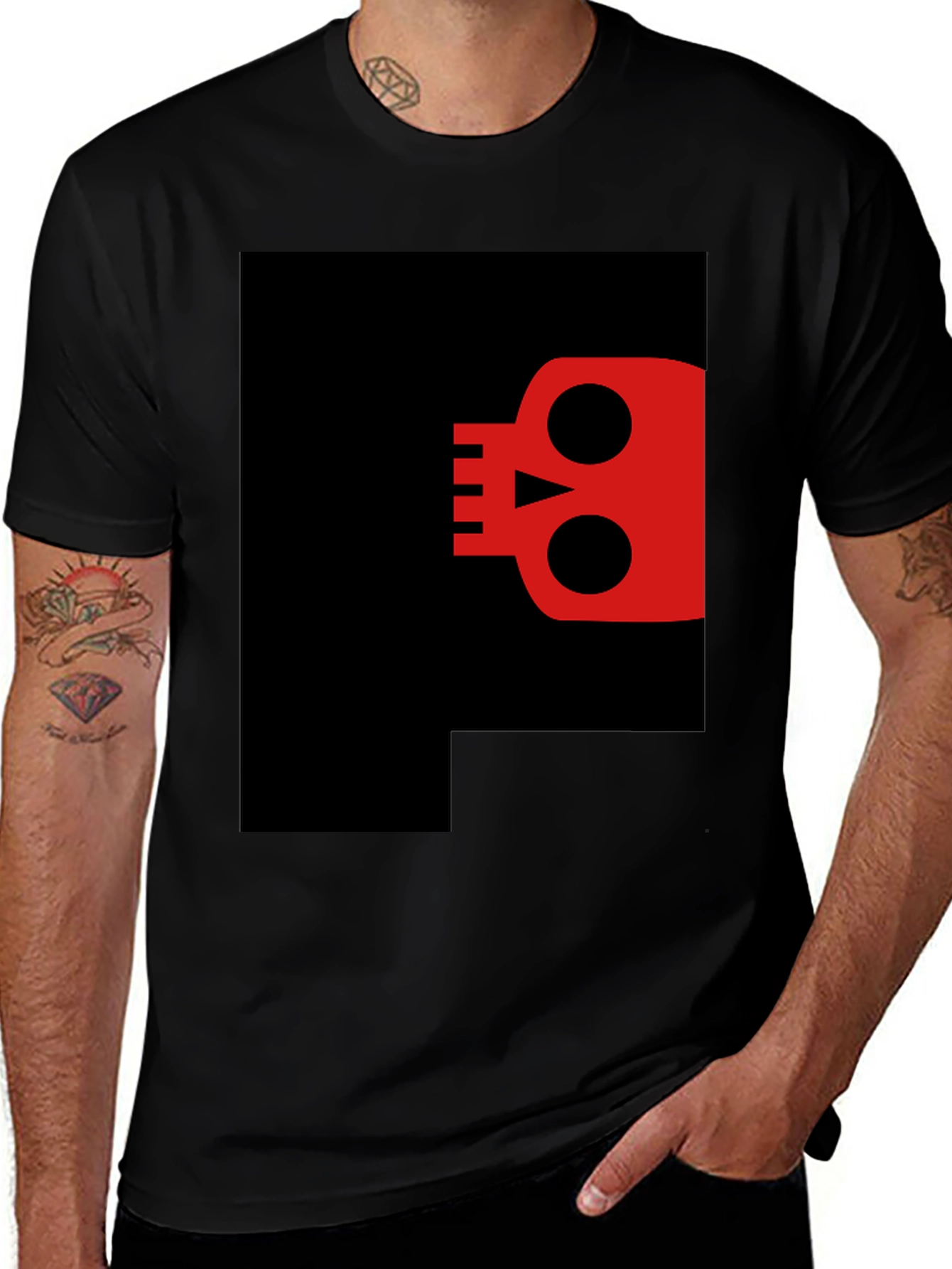 Skull Graphic Black T-Shirt - Modern Casual Style