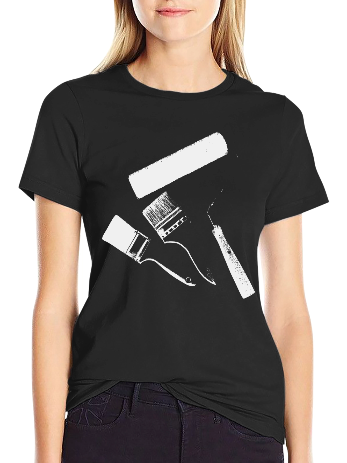 Paint Brush T-Shirt - Artistic Design Black