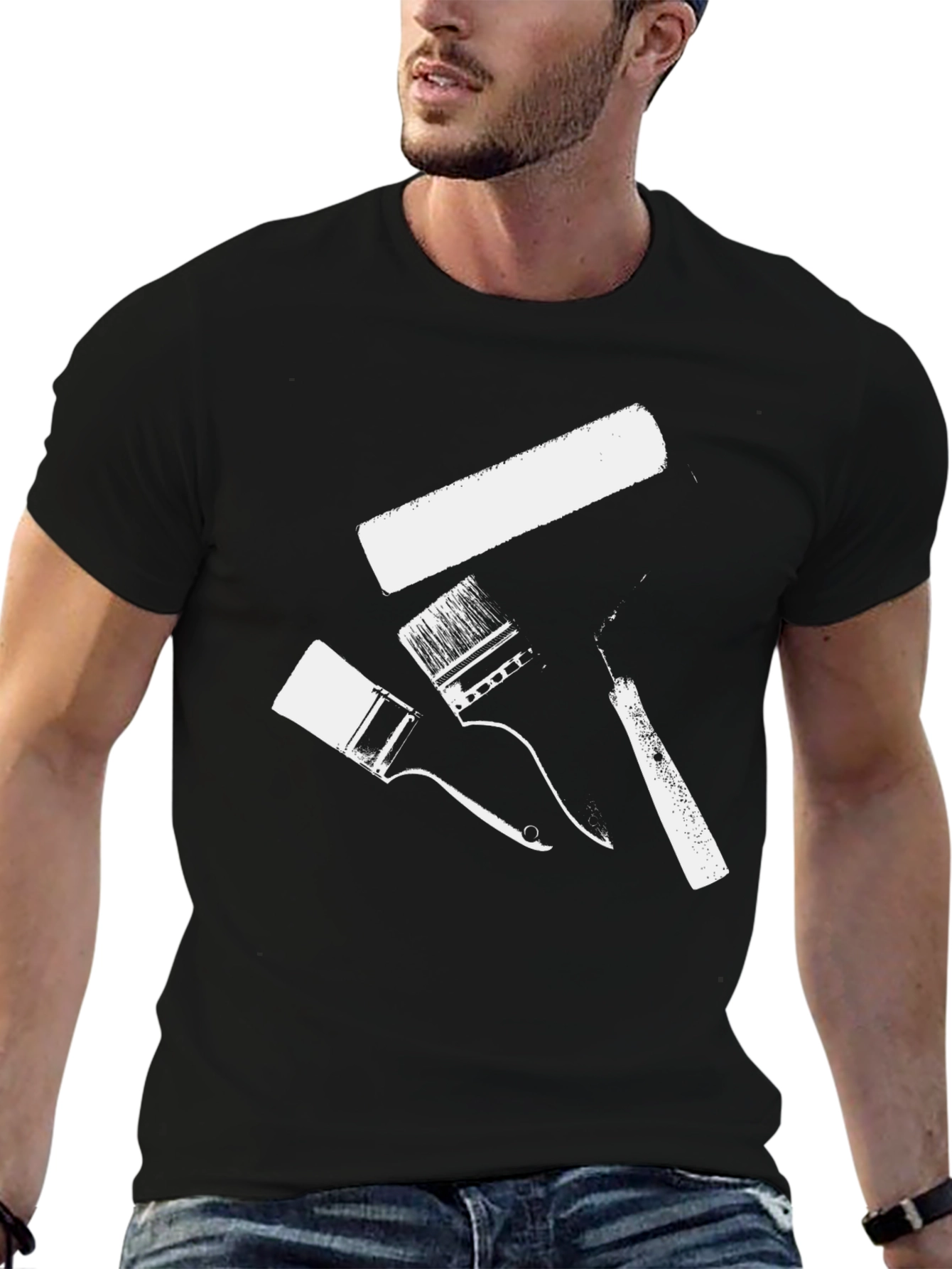 Paint Brush T-Shirt - Artistic Design Black