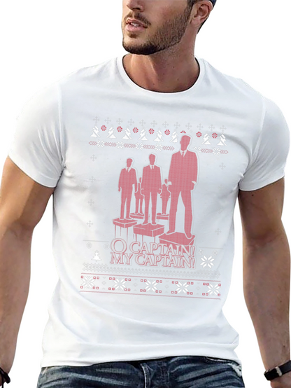 O Captain! My Captain! Black Crew Neck T-Shirt