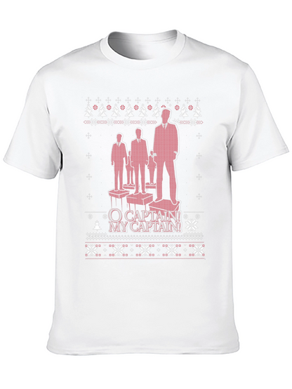 O Captain! My Captain! Black Crew Neck T-Shirt