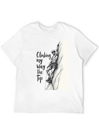 Climbing Graphic Tee - Black Cotton T-Shirt