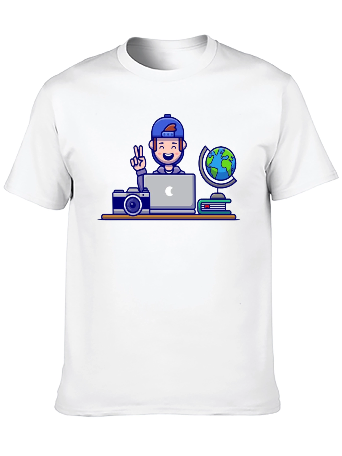 Cartoon Traveler Graphic T-Shirt