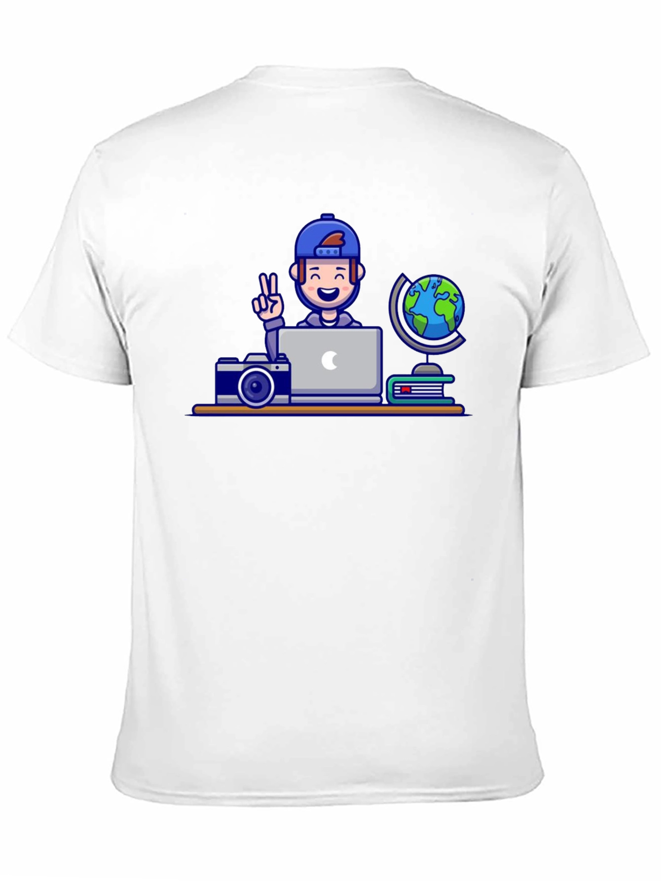 Cartoon Traveler Graphic T-Shirt