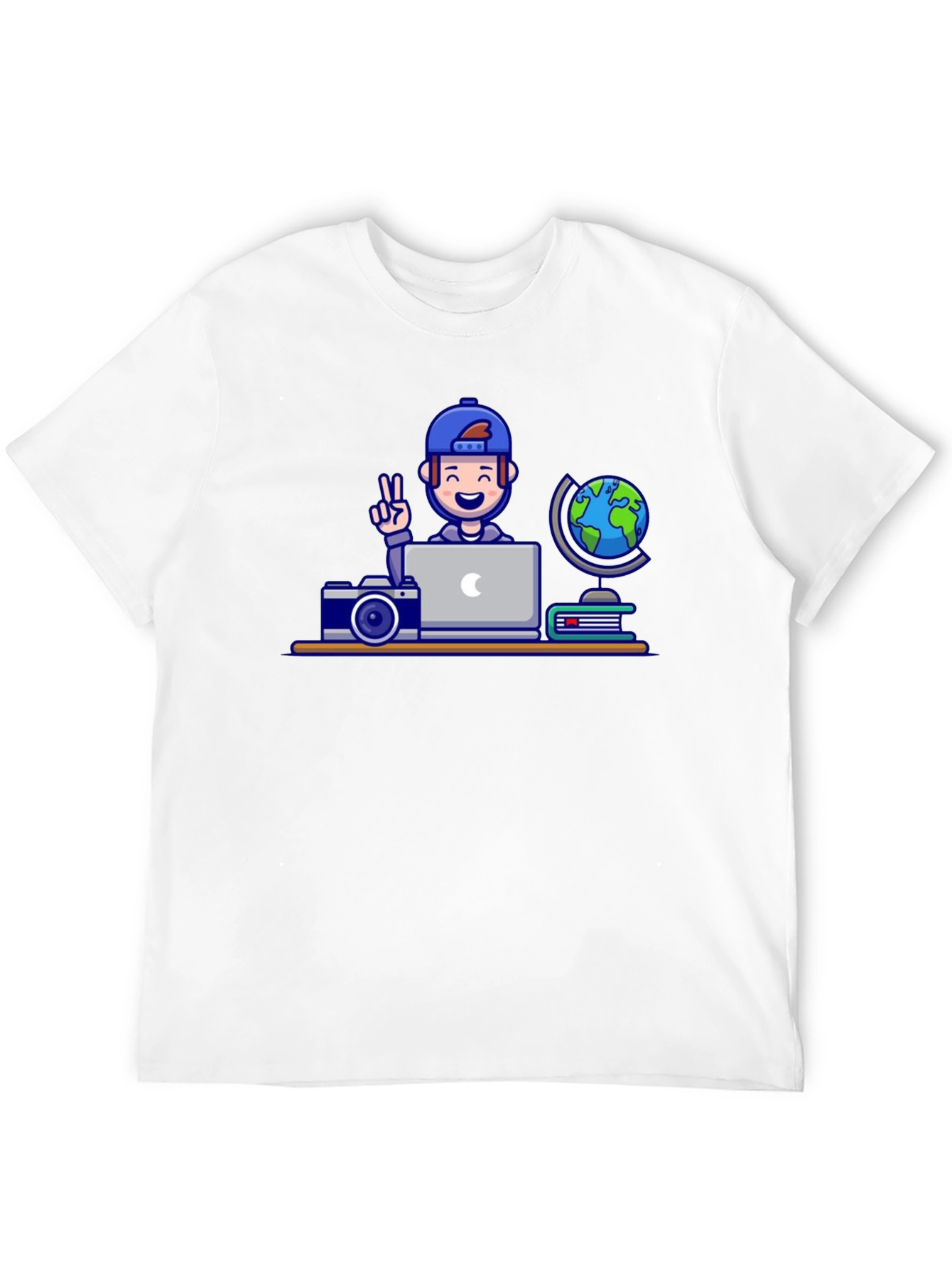 Cartoon Traveler Graphic T-Shirt