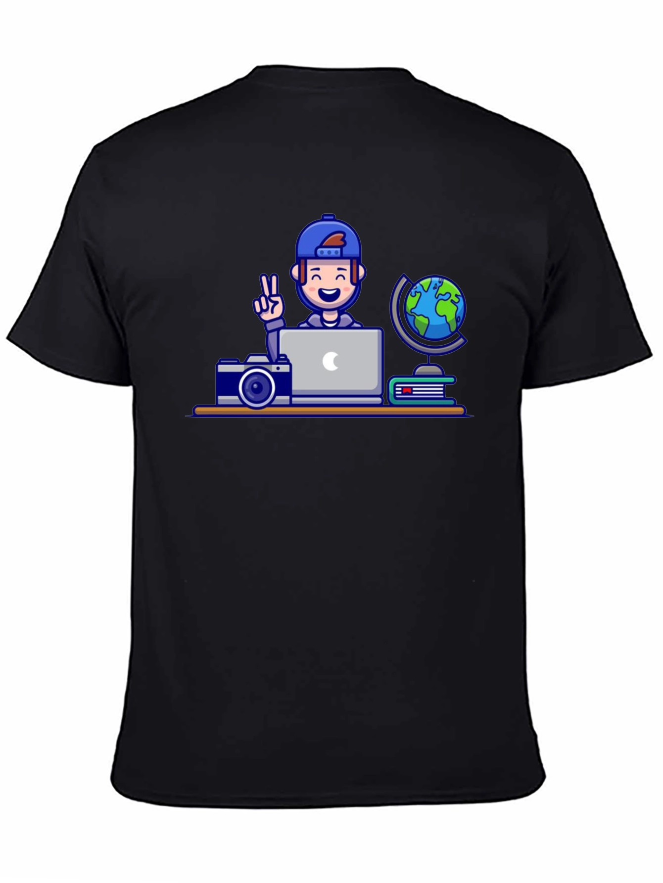 Cartoon Traveler Graphic T-Shirt