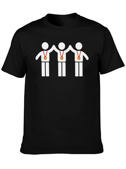Winning Team Graphic Tee - Black Cotton T-Shirt
