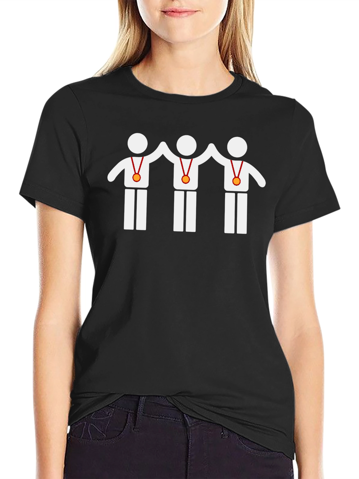 Winning Team Graphic Tee - Black Cotton T-Shirt