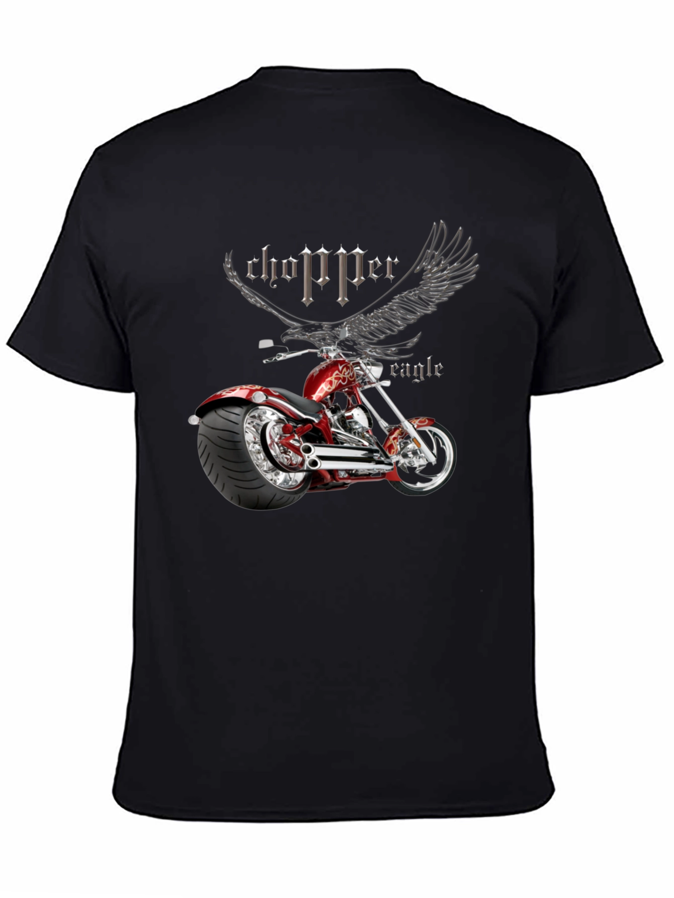 Chopper Eagle Graphic Black T-Shirt