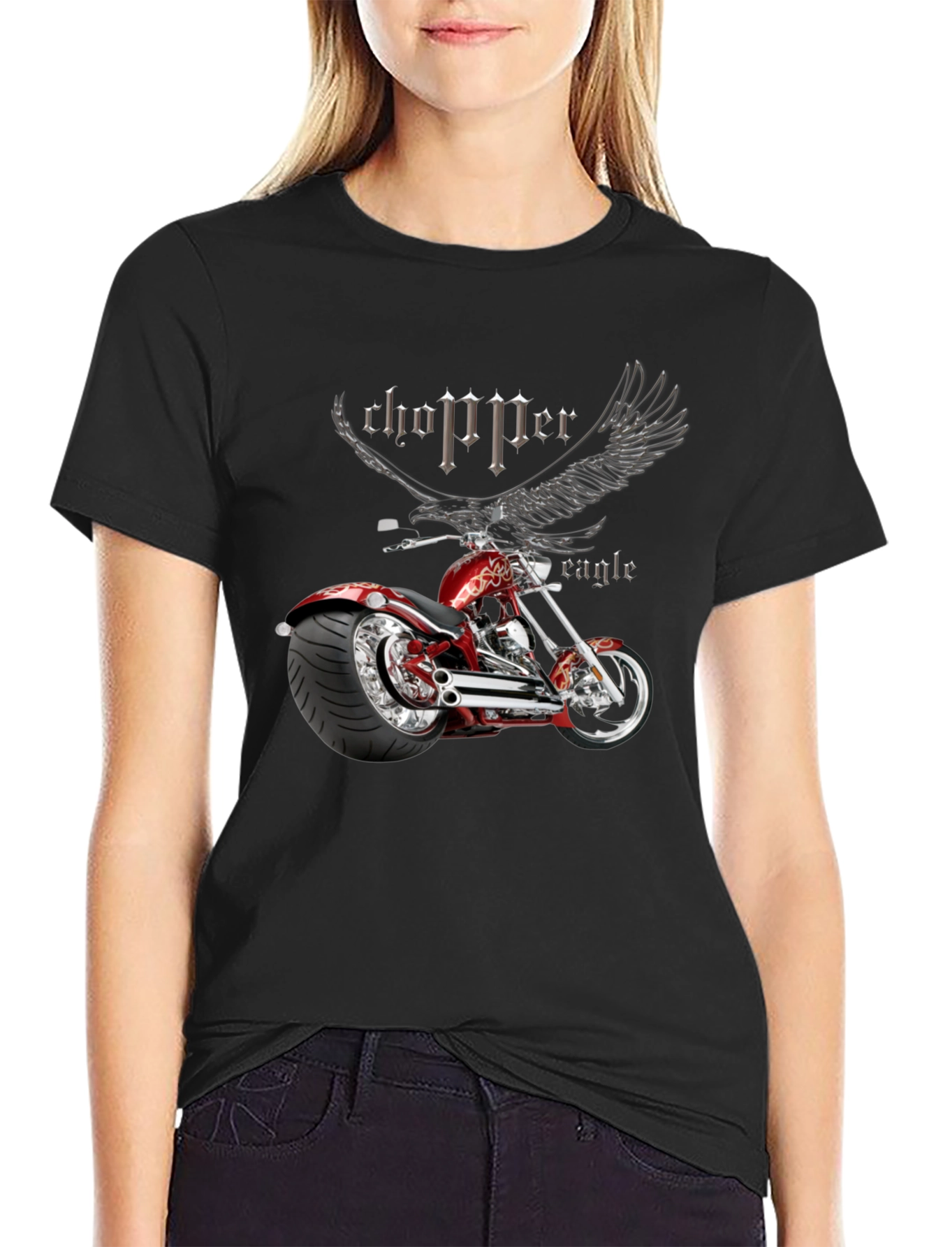 Chopper Eagle Graphic Black T-Shirt
