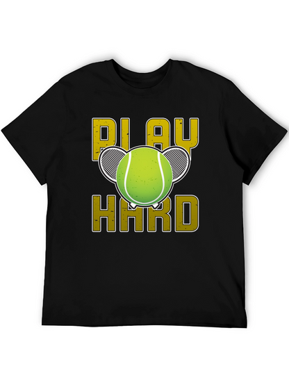 Play Hard Tennis Graphic Tee - Black
