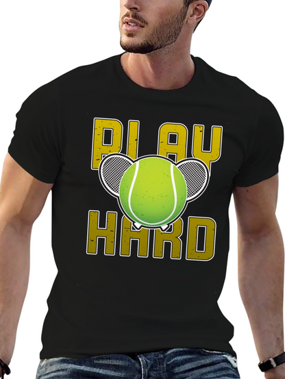 Play Hard Tennis Graphic Tee - Black