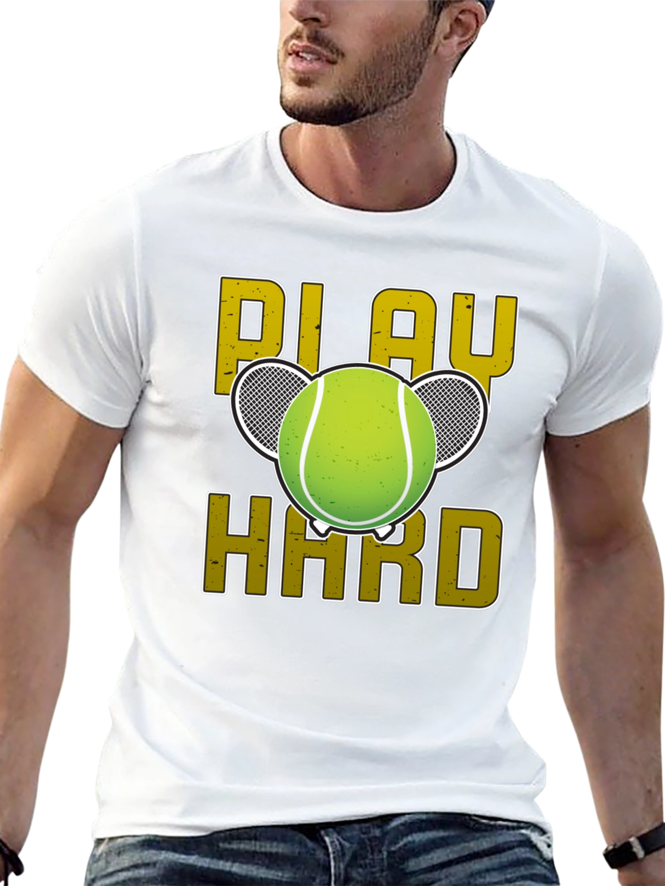 Play Hard Tennis Graphic Tee - Black