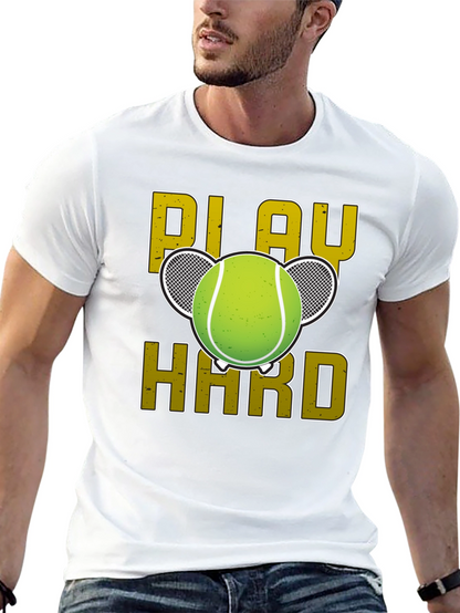 Play Hard Tennis Graphic Tee - Black