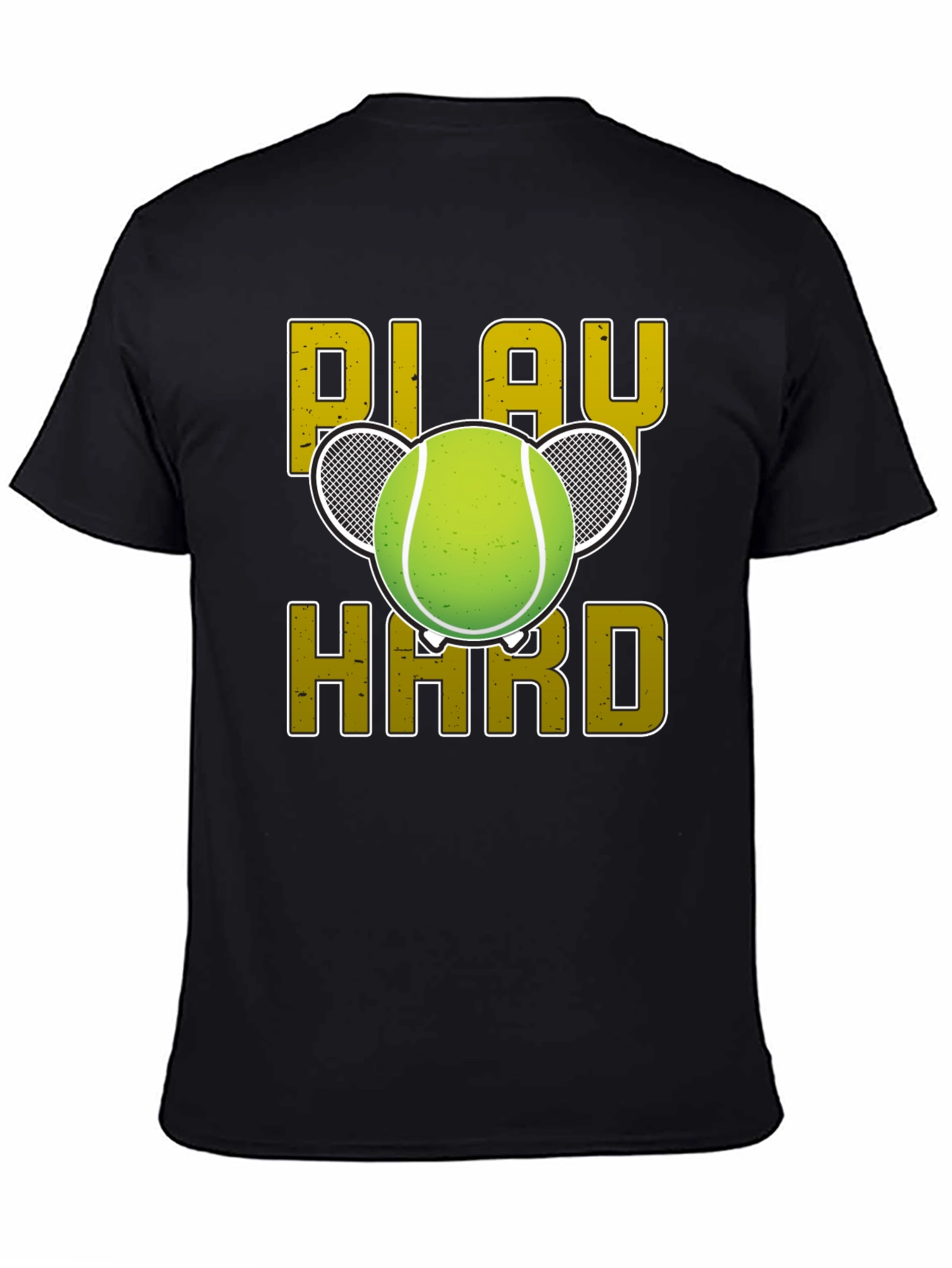 Play Hard Tennis Graphic Tee - Black