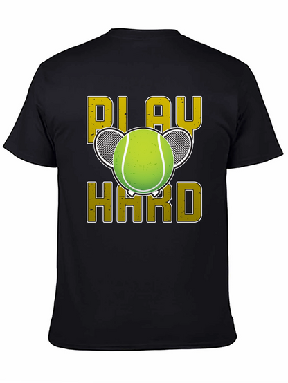 Play Hard Tennis Graphic Tee - Black