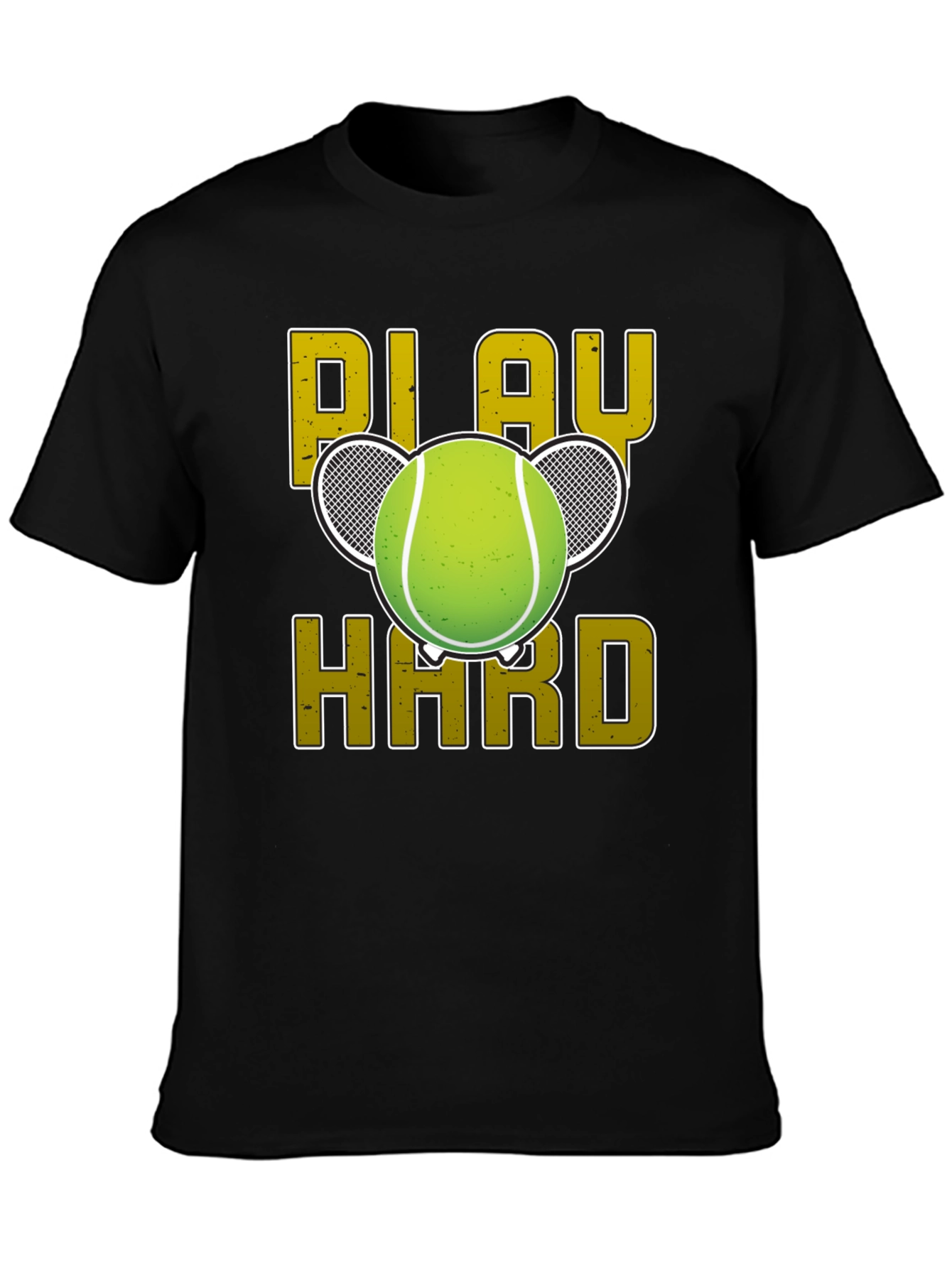 Play Hard Tennis Graphic Tee - Black