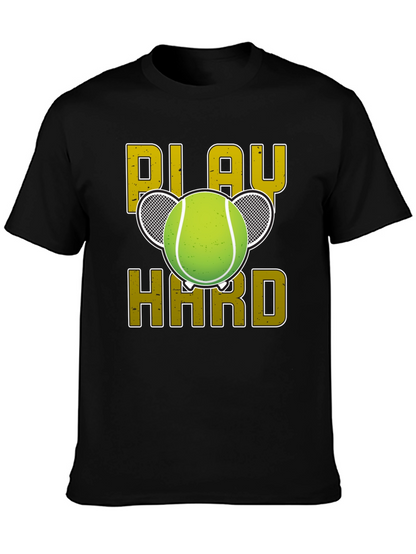 Play Hard Tennis Graphic Tee - Black