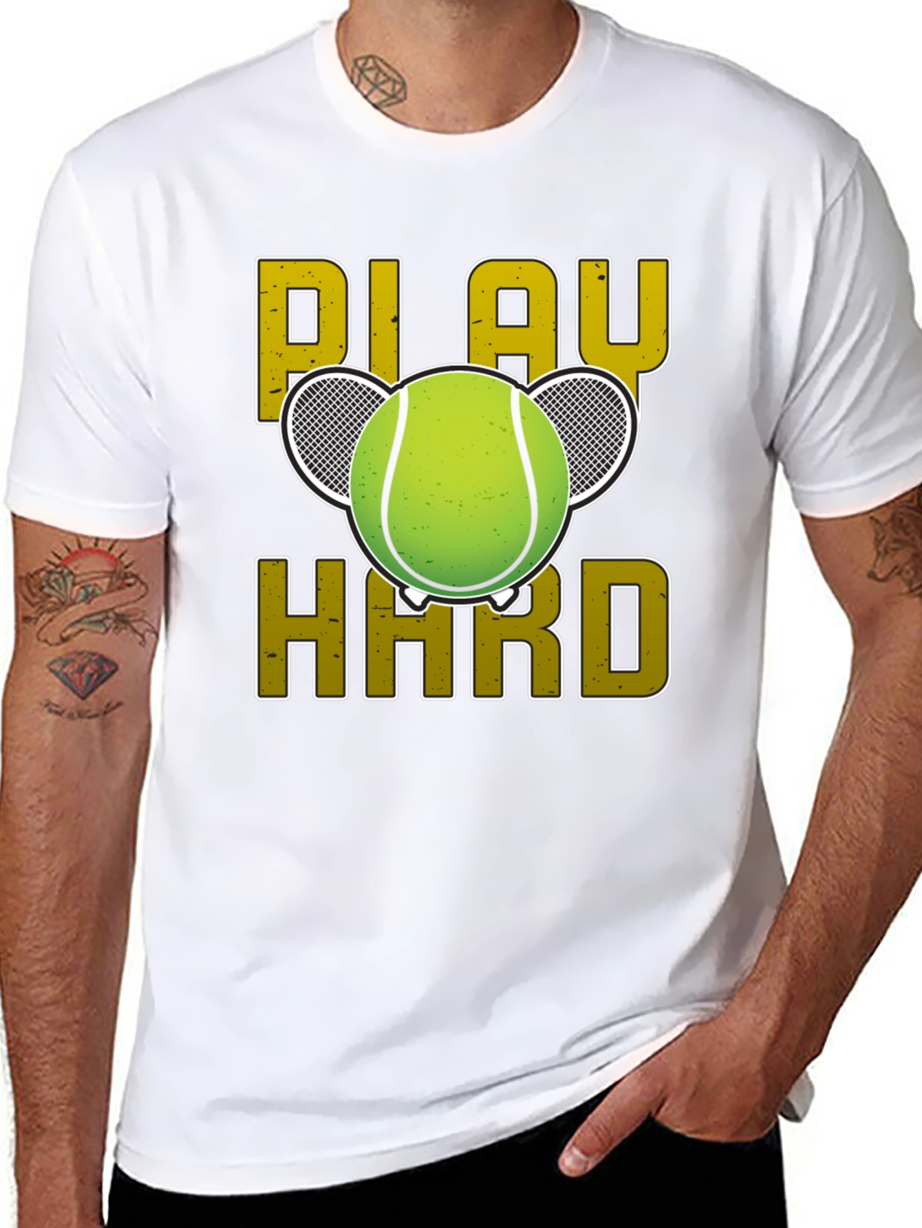 Play Hard Tennis Graphic Tee - Black