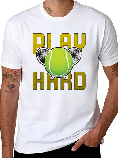 Play Hard Tennis Graphic Tee - Black