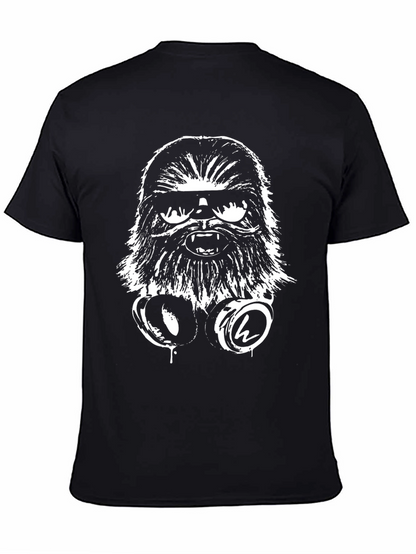 Cool Chewbacca DJ Graphic Tee - Black Cotton T-Shirt