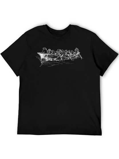 Rowboat Crew Graphic Tee - Black Cotton T-Shirt