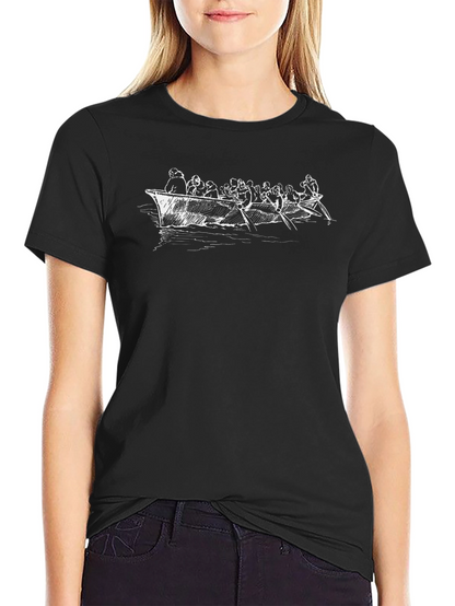 Rowboat Crew Graphic Tee - Black Cotton T-Shirt