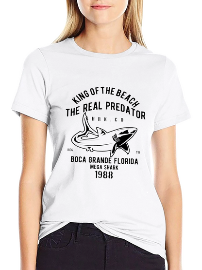 King of the Beach Shark Graphic Tee - Black