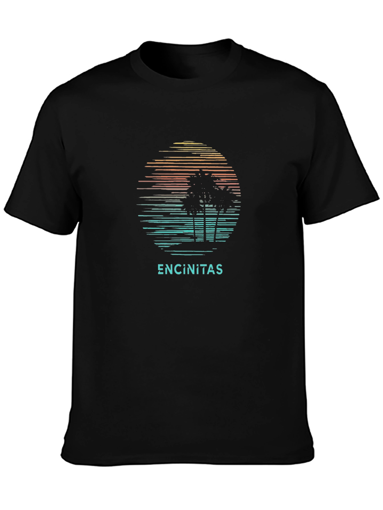 Encinitas Palm Sunset Graphic Tee - Black