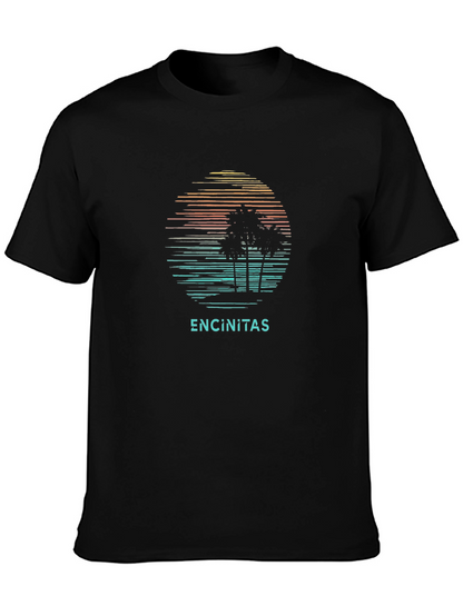 Encinitas Palm Sunset Graphic Tee - Black