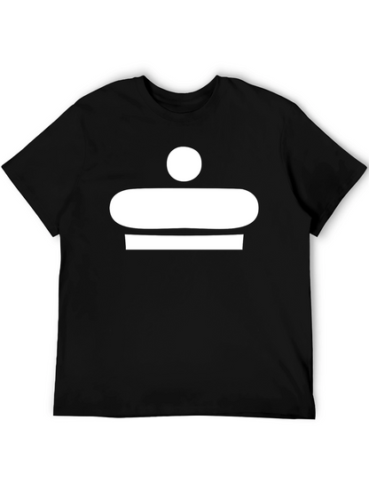Abstract White Graphic Print Black T-Shirt