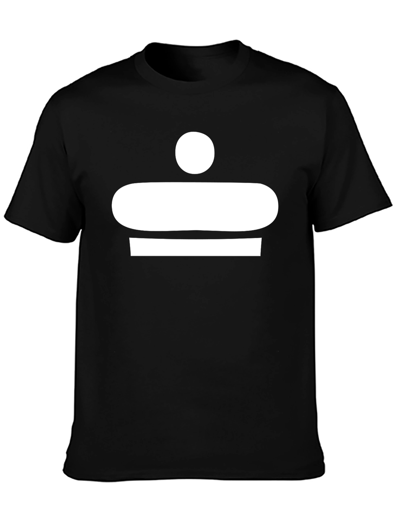 Abstract White Graphic Print Black T-Shirt
