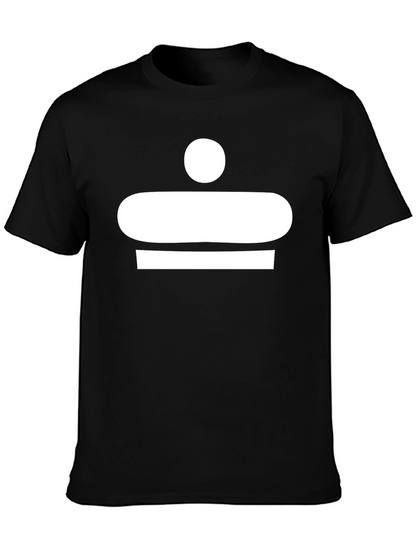 Abstract White Graphic Print Black T-Shirt