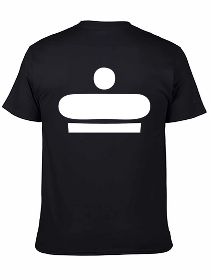 Abstract White Graphic Print Black T-Shirt